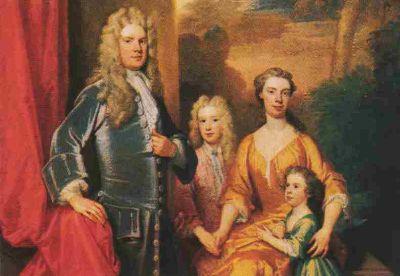 Sir Godfrey Kneller and his family oil painting picture